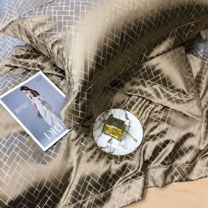 Opaline Diamond Touch Duvet Cover Set (Long-staple Sateen Cotton)