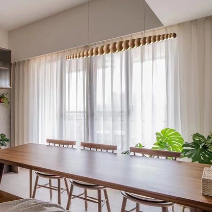 Wooden Orb Wave Chandelier