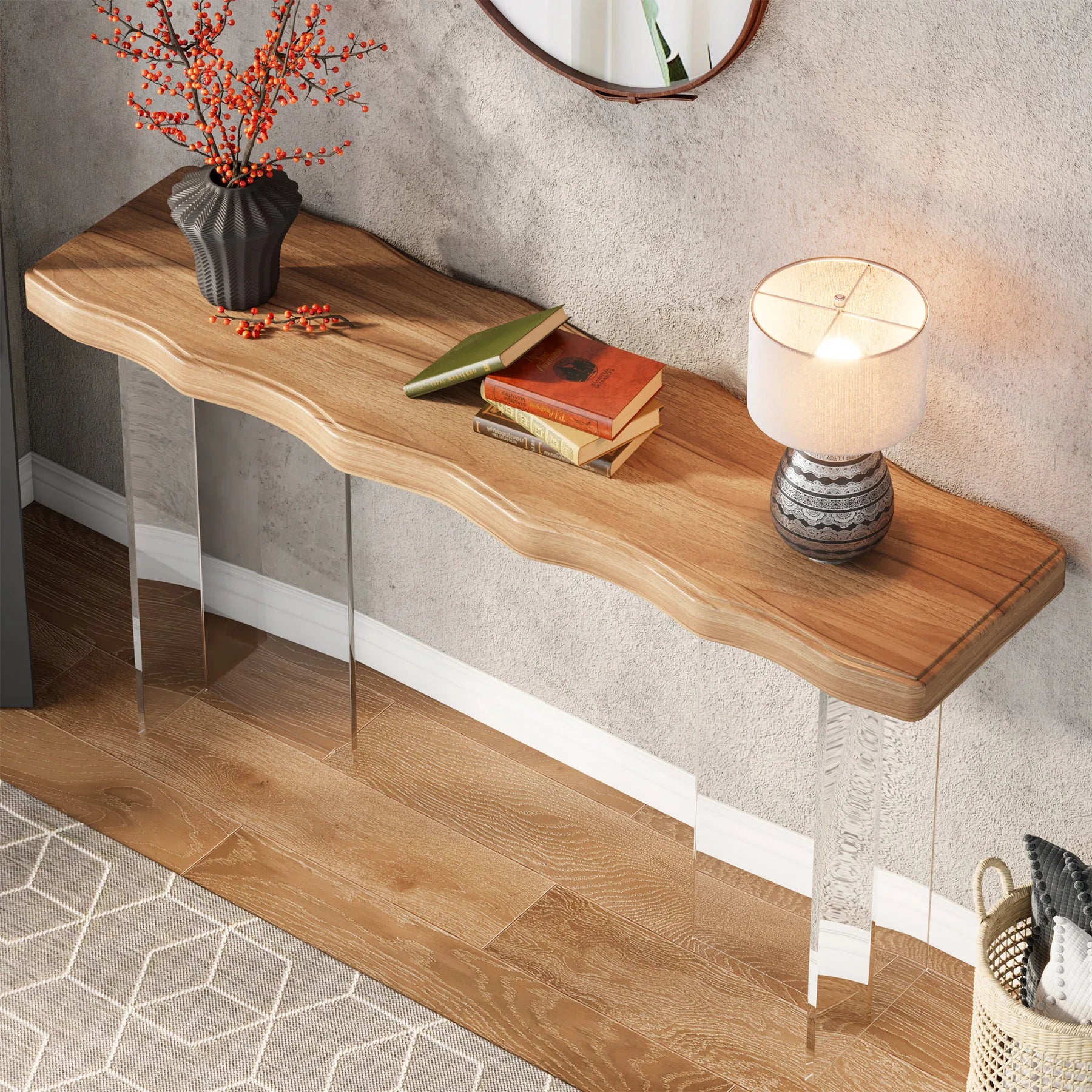 Edge47 – Slim Console with Transparent Legs US - KaveCore