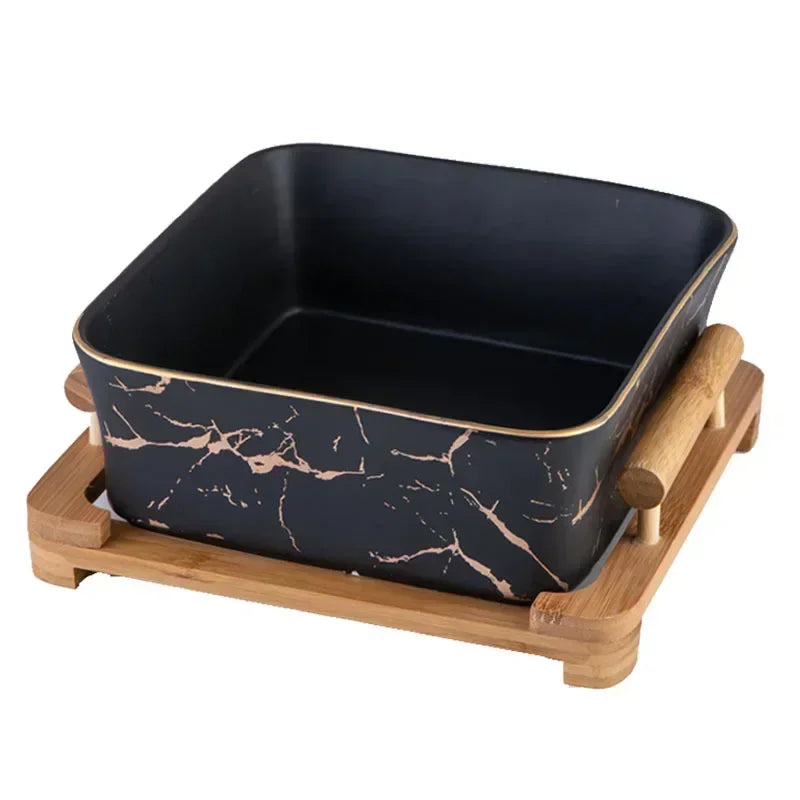 Sora Serving Bowl With Wooden Base