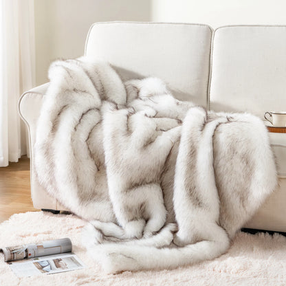 Nordic Frost Dreams Faux-Fur Blanket Throw