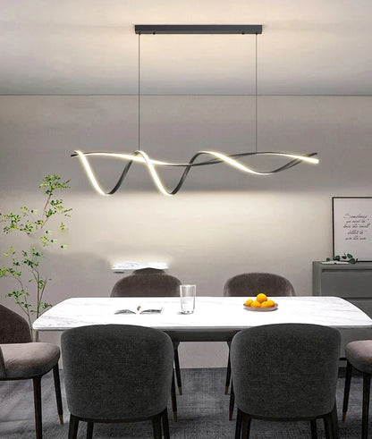 Sculptural DNA Wave Pendand Light