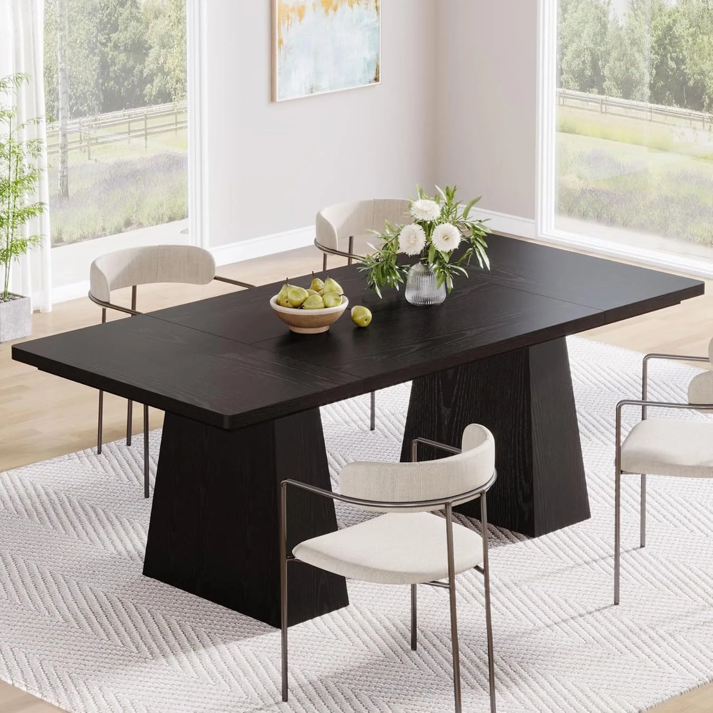 Axis Black Modern Dining Table - US - KaveCore