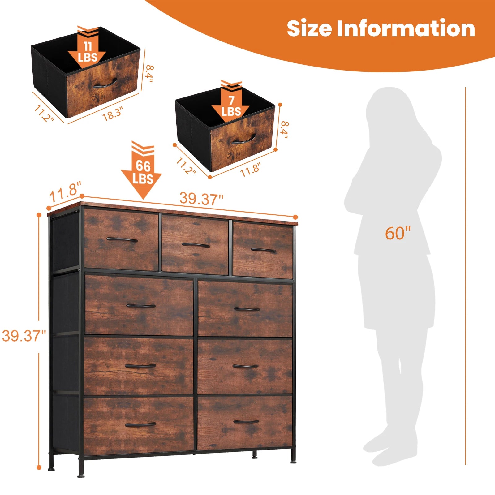 Rustic 9-Drawer Dresser – Modern Industrial Storage for Bedroom & Closet US - KaveCore