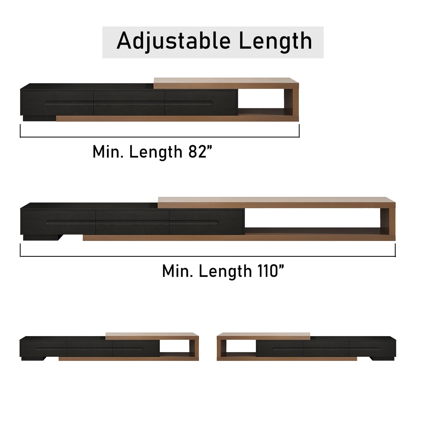 The AlignMax Media Console – Extendable TV Cabinet with 3 Drawers & Shelf US - KaveCore