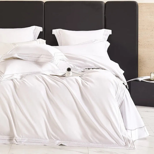 Valmont Luxe White Duvet Cover Set (Long-staple Sateen Cotton)