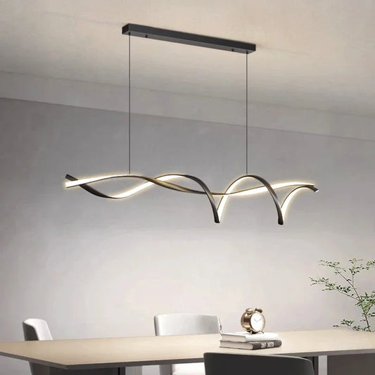 Sculptural DNA Wave Pendand Light