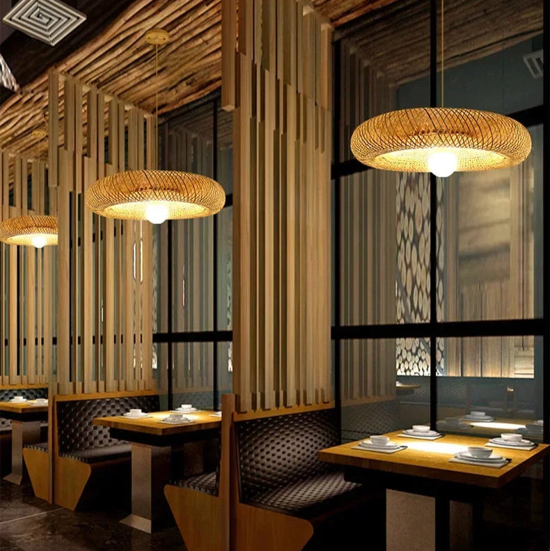 Zenya Spiral Wicker Pendant Light - KaveCore