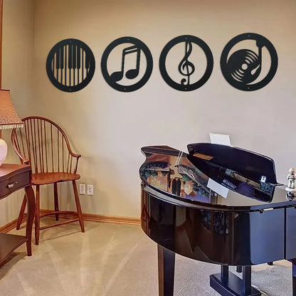 Music Note Metal Wall Art (4 Pieces)