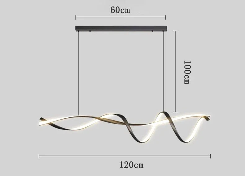 Sculptural DNA Wave Pendand Light