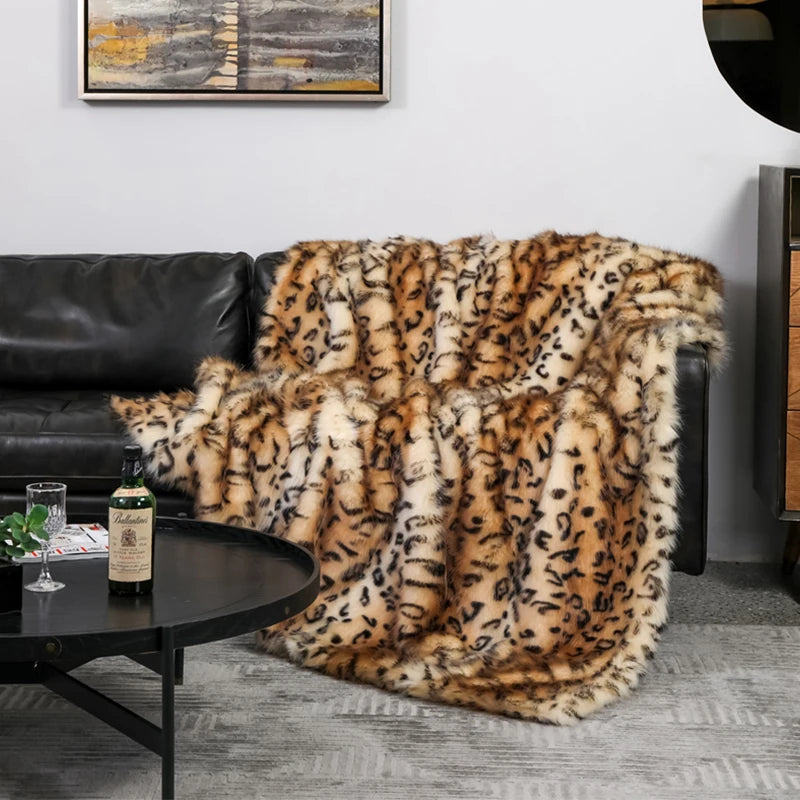 Plush Royal Bengal Faux-Fur Blanket Throw