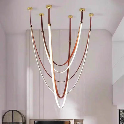 Opus Noir Leather-Strap LED Chandelier