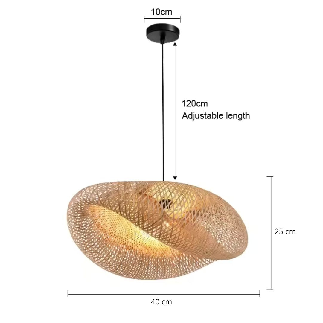 Zenya Spiral Wicker Pendant Light - KaveCore