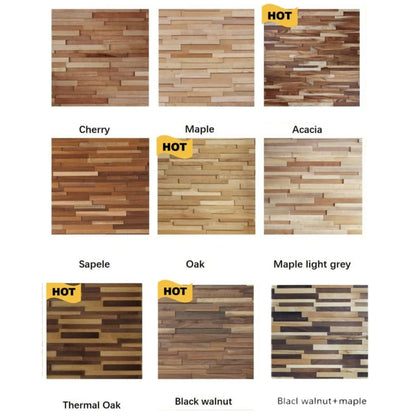 TimberGrid Wooden Wall Panel (Set of 4 or 12)
