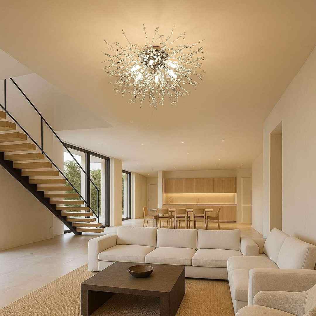 Infinity Crystal Flush Chandelier - US - KaveCore