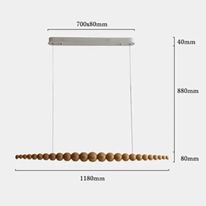 Wooden Orb Wave Chandelier