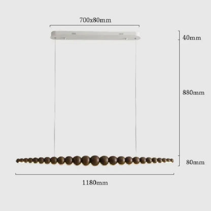 Wooden Orb Wave Chandelier