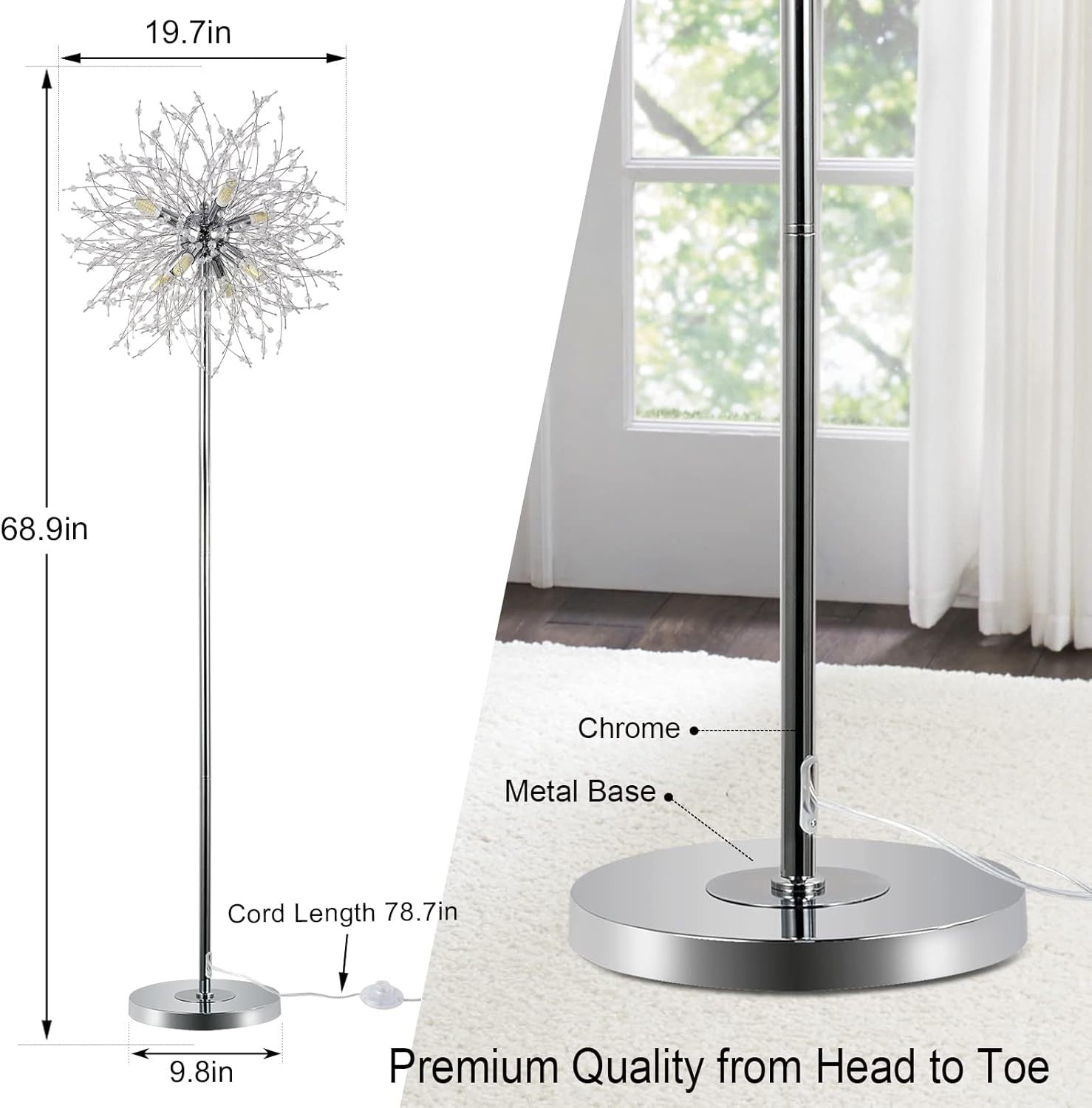Sparkling Crystal Firework Floor Lamp - US - KaveCore