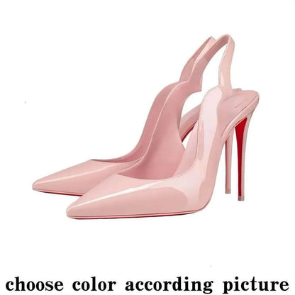 High Red Heels Shoes Designer Soled Peep Pointed Toe Sandals