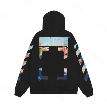 Designer Hoodie Sweater Monet Style Top Graffiti