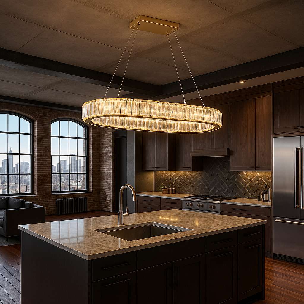 Oval Crystal LED Chandelier - KaveCore