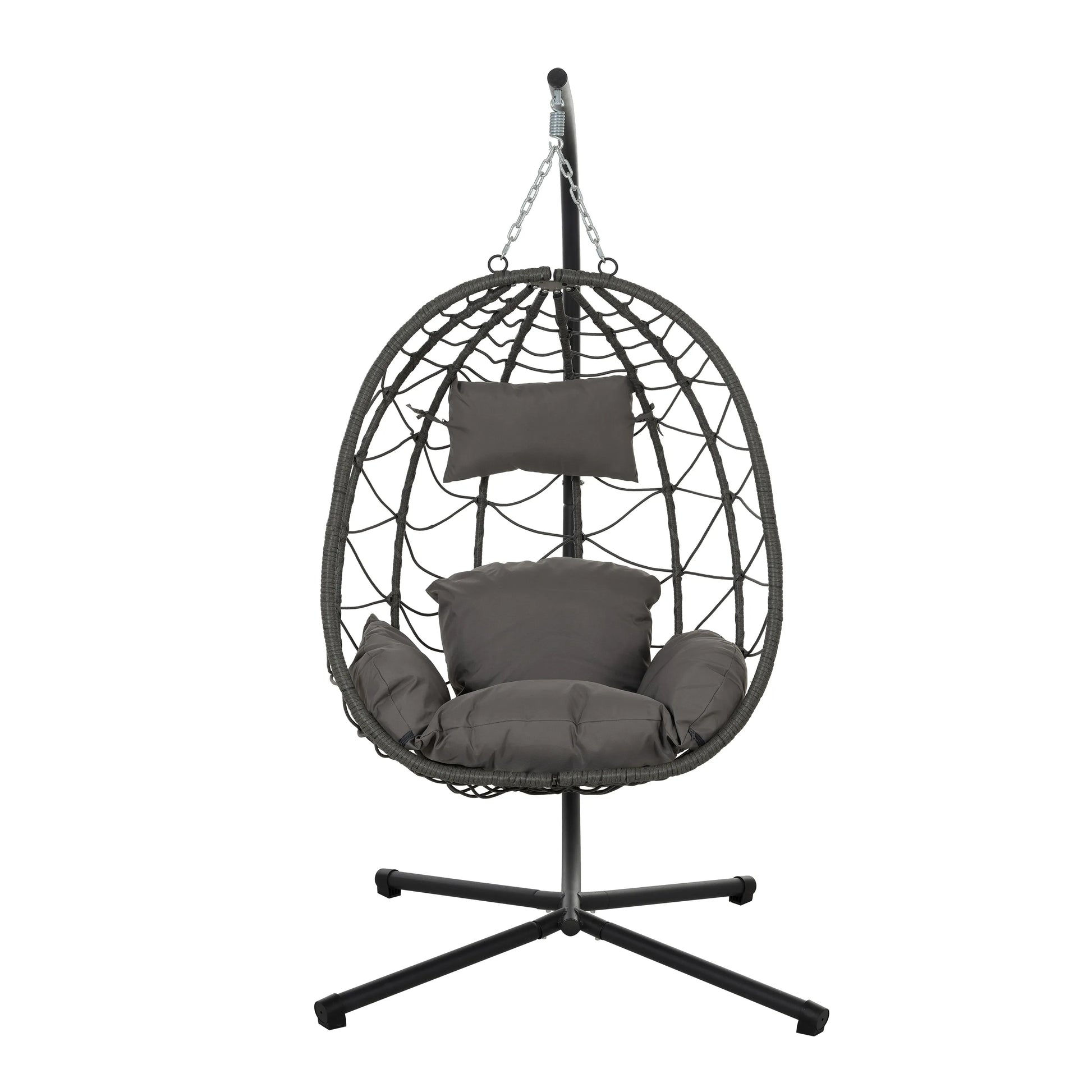 Modern Boho Hanging Egg Chair with Stand - US - KaveCore