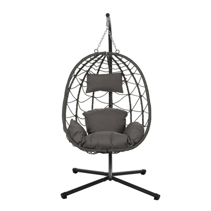Modern Boho Hanging Egg Chair with Stand - US - KaveCore