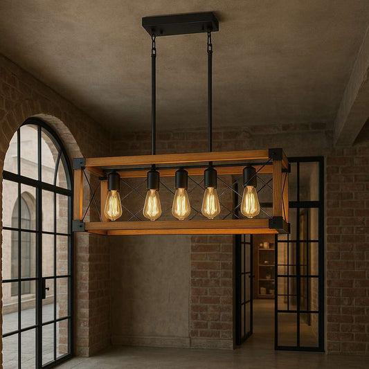 Vintage Beam 5-Light Chandelier - US - KaveCore