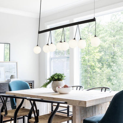 OrbitGlow 8-Light Floating Sphere Chandelier - US - KaveCore