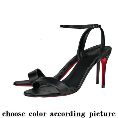 High Red Heels Shoes Designer Soled Peep Pointed Toe Sandals