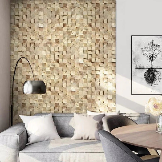 SculptWood Cube Mosaic Wall Panel