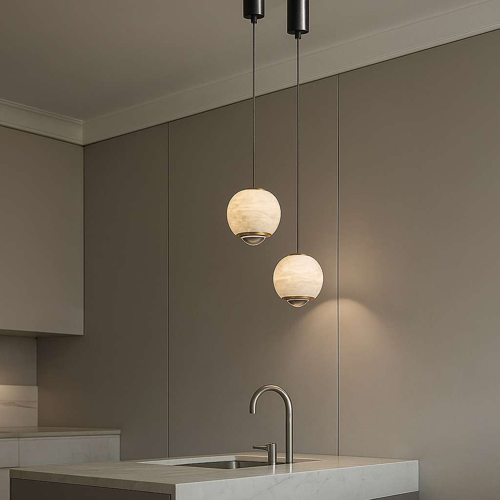 Sleek Marble Hanging Lamp - KaveCore