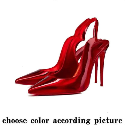 High Red Heels Shoes Designer Soled Peep Pointed Toe Sandals
