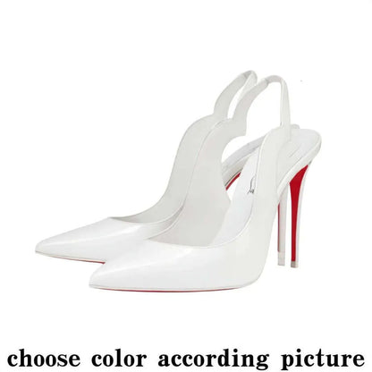 High Red Heels Shoes Designer Soled Peep Pointed Toe Sandals