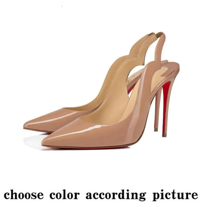High Red Heels Shoes Designer Soled Peep Pointed Toe Sandals