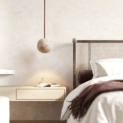 Lunaris Sphere Travertine Pendant