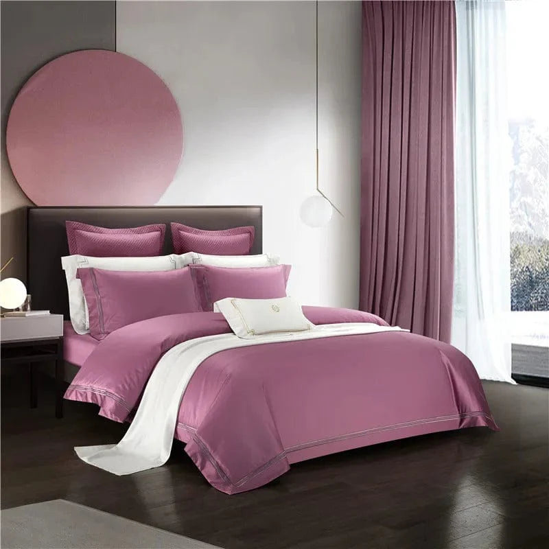 Monaco Rose Sateen Duvet Cover Set (Long-Staple Sateen Cotton)