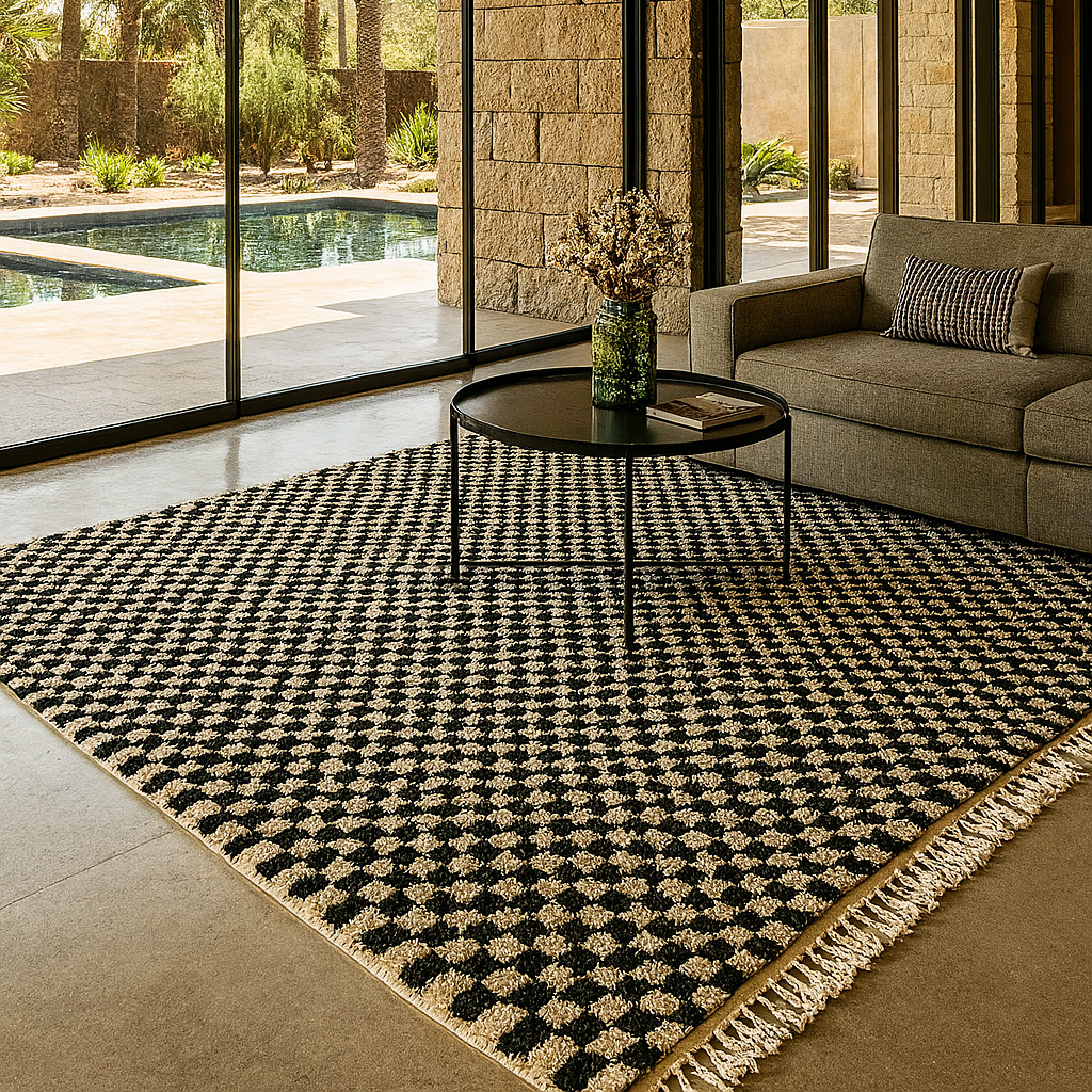Checkered Bliss Indian Rug