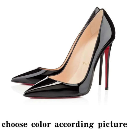 High Red Heels Shoes Designer Soled Peep Pointed Toe Sandals