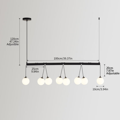 OrbitGlow 8-Light Floating Sphere Chandelier - US - KaveCore