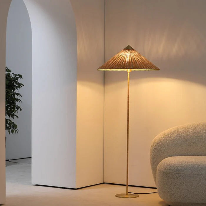 Kyoto Shade Rattan Floor Lamp