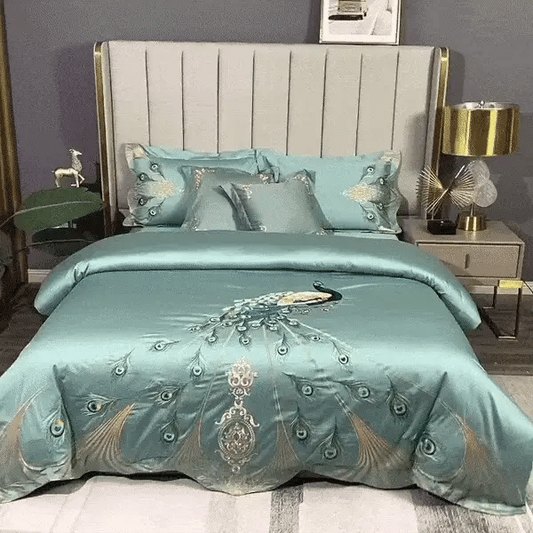 Imperial Peacock Dreams Duvet Cover Set (Long-staple Sateen Cotton)