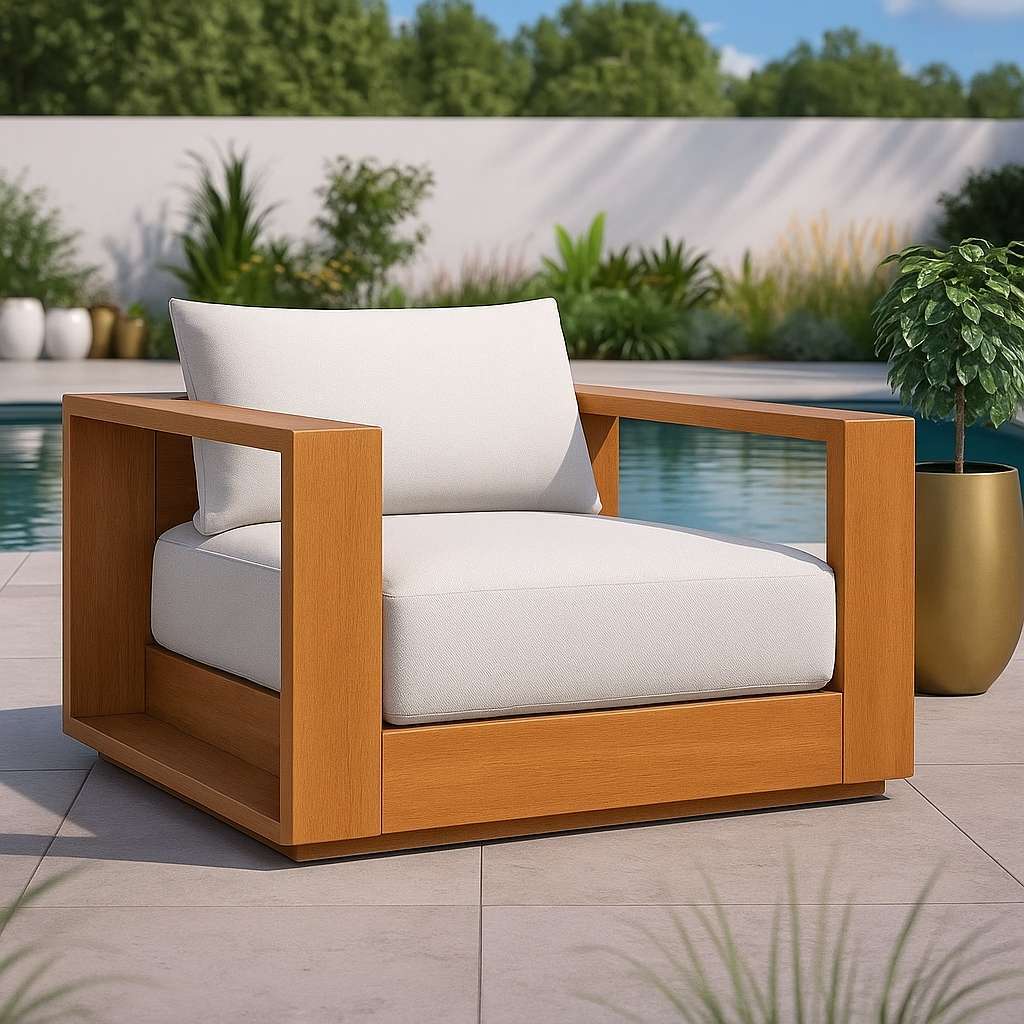 Acacia Wood Outdoor Club Chair - US - KaveCore