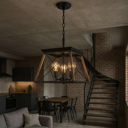 Blacksmith Forge 4-Light Industrial Hanging Light Fixture - US - KaveCore