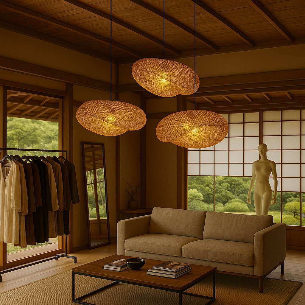 Zenya Spiral Wicker Pendant Light - KaveCore