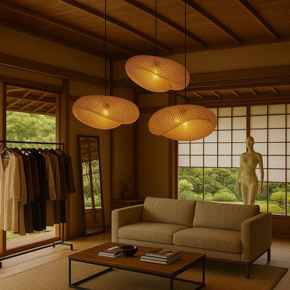 Zenya Spiral Wicker Pendant Light - KaveCore