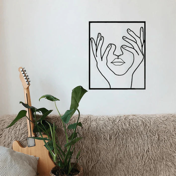 Contemporary Woman Face Metal Wall Art