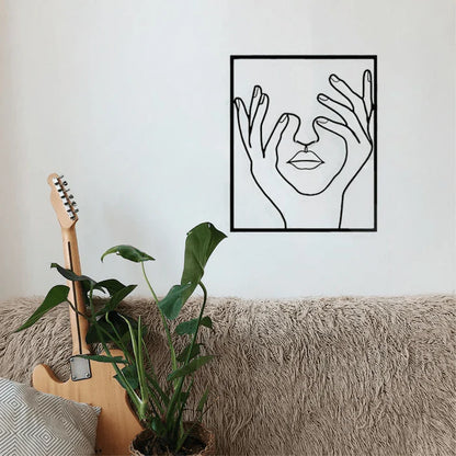 Contemporary Woman Face Metal Wall Art