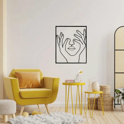 Contemporary Woman Face Metal Wall Art