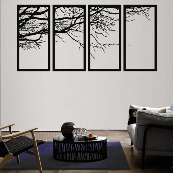 Infinite Branch Metal Wall Art (4 Pieces)